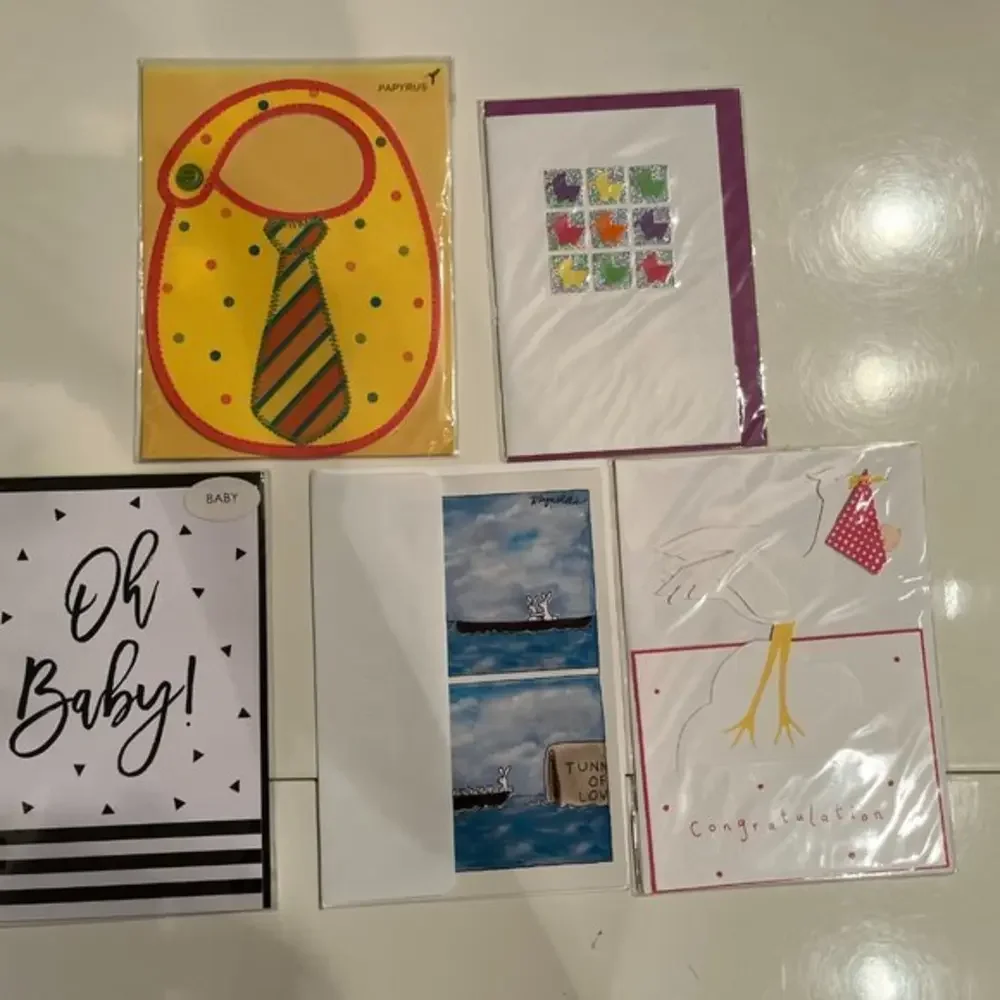 New Baby Cards (4) Baby Shower (1). (Lots‎ of five cards)